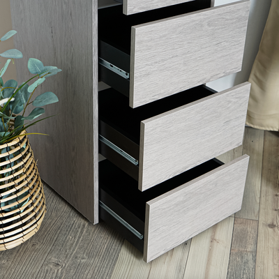 SPLINE - 5 drawer ash oak storage cabinet