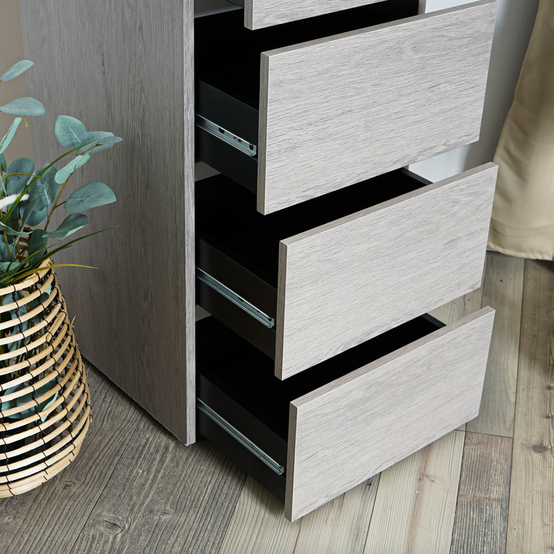 SPLINE - 5 drawer ash oak storage cabinet