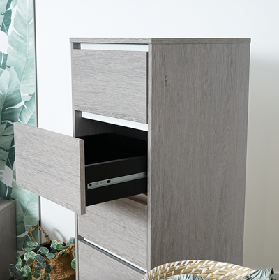 SPLINE - 5 drawer ash oak storage cabinet
