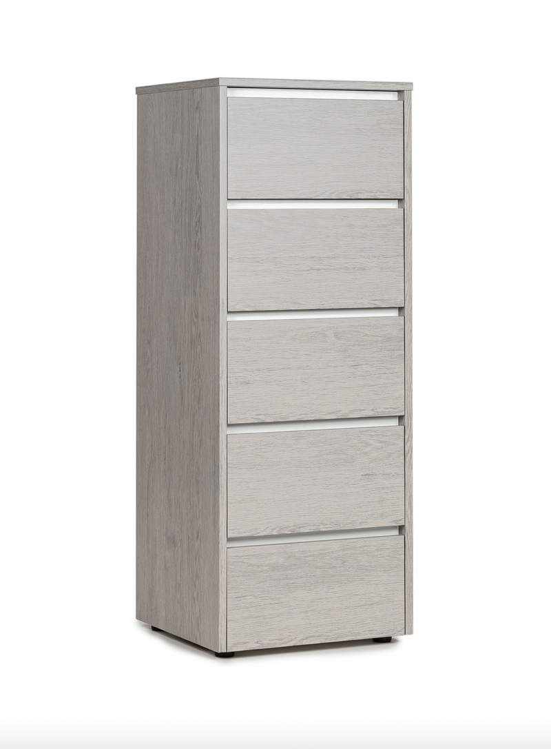 SPLINE - 5 drawer ash oak storage cabinet