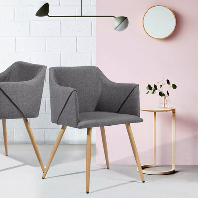 ALDRIDGE - Scandinavian style velvet dining chairs - Set of 2