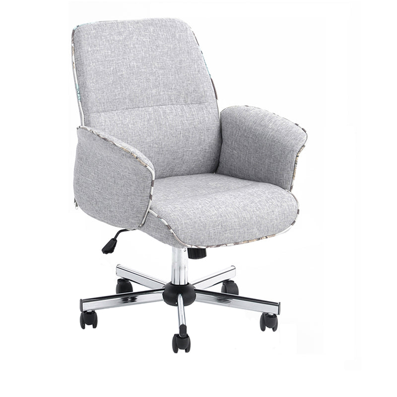 THOMASINA - Comfortable office chair with armrests in grey fabric