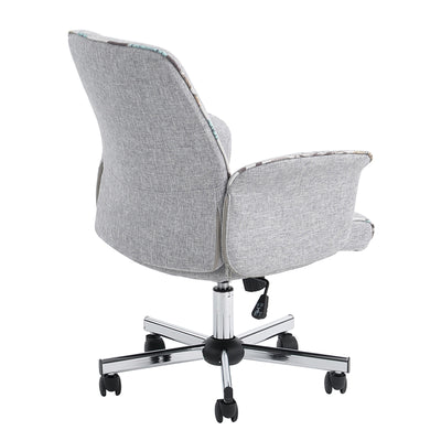 THOMASINA - Comfortable office chair with armrests in grey fabric