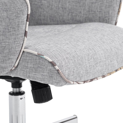 THOMASINA - Comfortable office chair with armrests in grey fabric