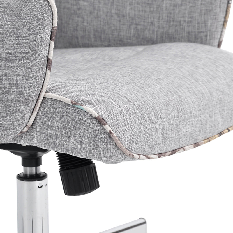 THOMASINA - Comfortable office chair with armrests in grey fabric