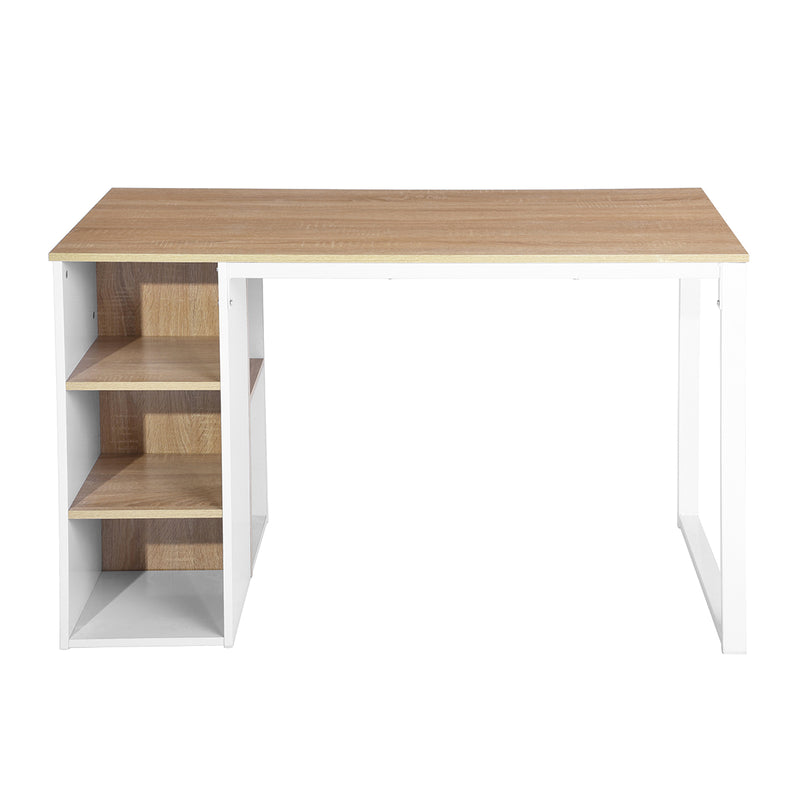 WEEKS - Modern desk with five white shelves and oak wood