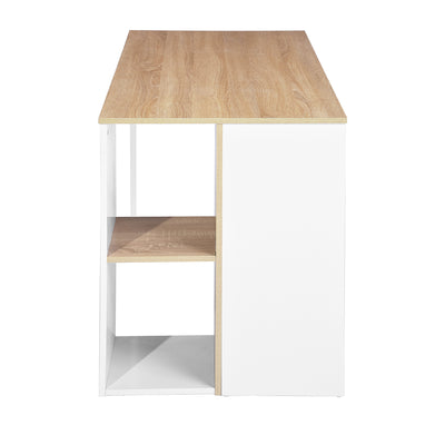 WEEKS - Modern desk with five white shelves and oak wood