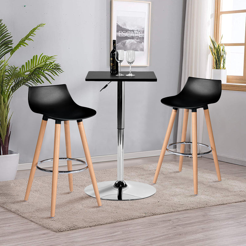 DELIE BK - Set of 2 modern black and design bar stools in Scandinavian style