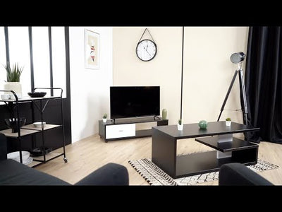 SONALY - TV cabinet in design with black and white storag