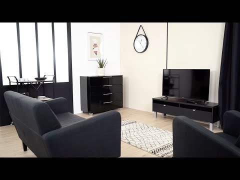 SAMY - TV stand in white Design TV stand with storage in black