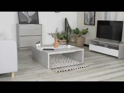 MUFFIN - Design coffee table in concrete and white glossy