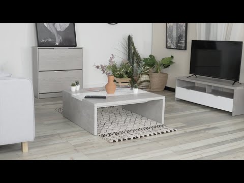 MUFFIN - Design coffee table in concrete and white glossy